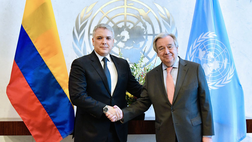 Duque firma acuerdo con ONU por la paz, ODS y atender a migrantes venezolanos