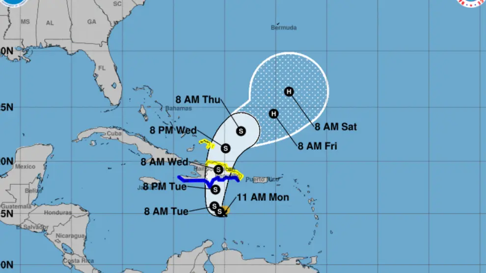 Activan la alerta en varias islas del Caribe por la tormenta tropical Franklin y otros dos ciclones
