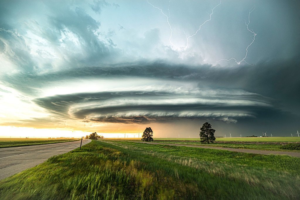 Nubes supercelulares sobre Burling en el estado de Colorado, en los Estados Unidos.