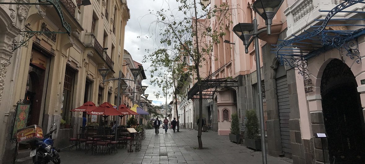 Una calle de Quito, la capital de Ecuador